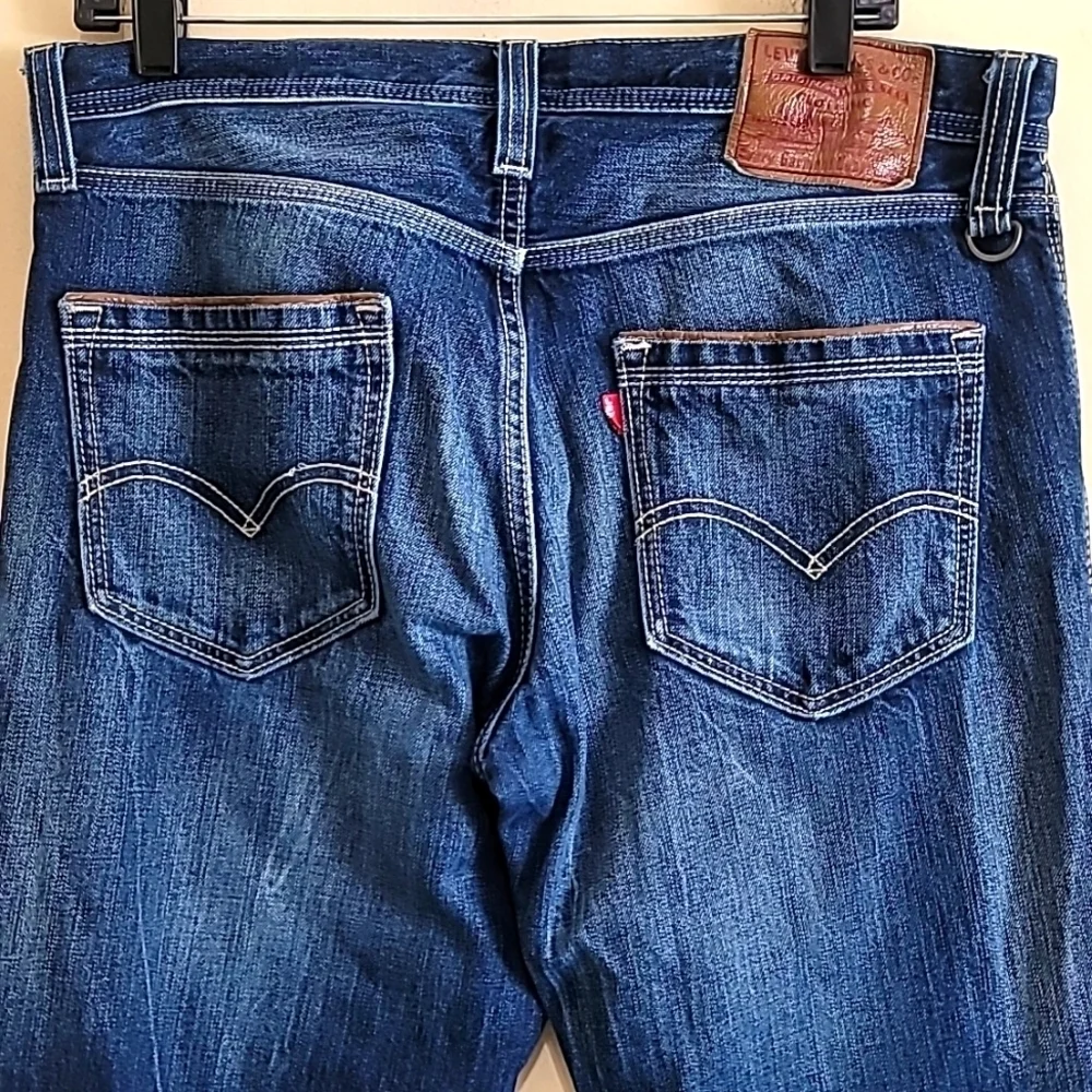 Levi Men Loose Straightleg Blue Denim Jeans Size 32x32